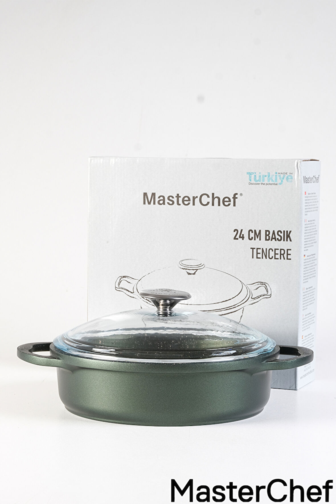 MasterChef Alüminyum Döküm Basık Karnıyarık Tenceresi – 24 cm YEŞİL