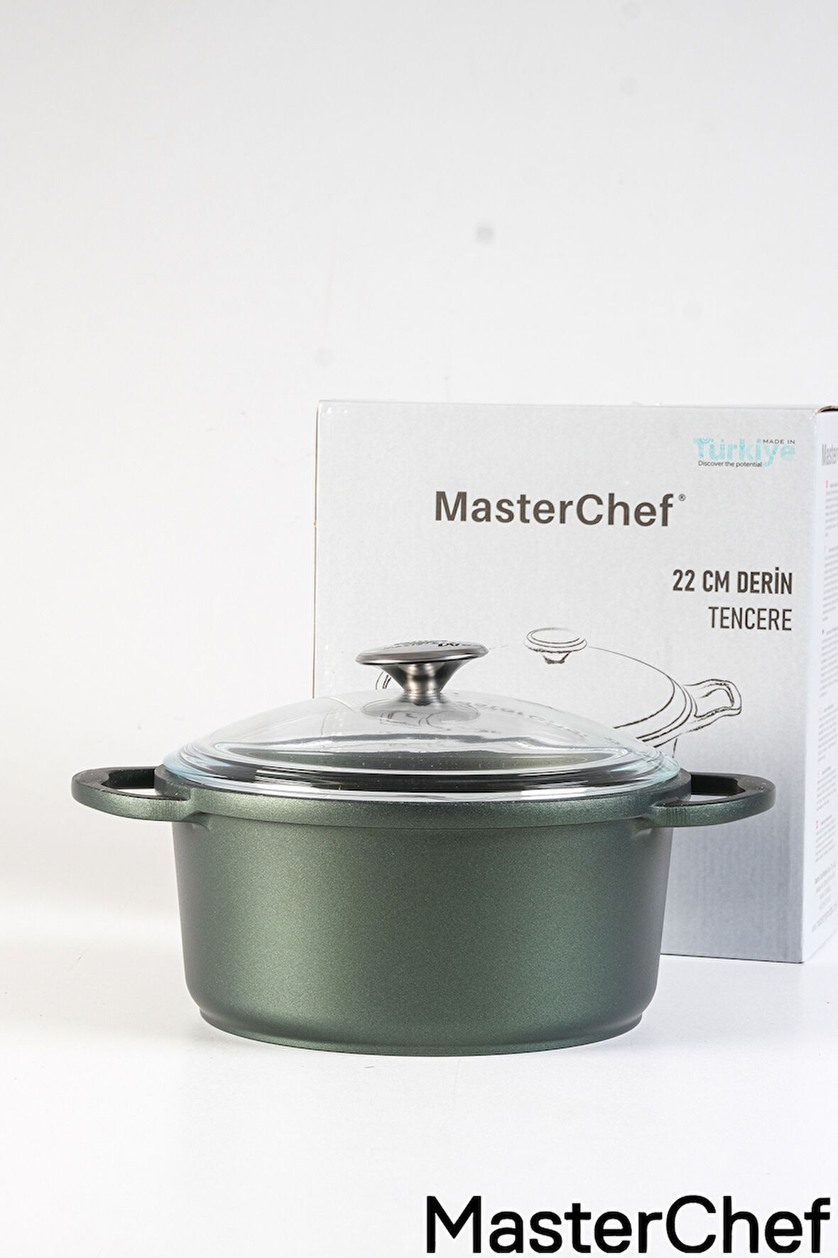 MasterChef Alüminyum Döküm Derin Tencere – 22 cm YEŞİL