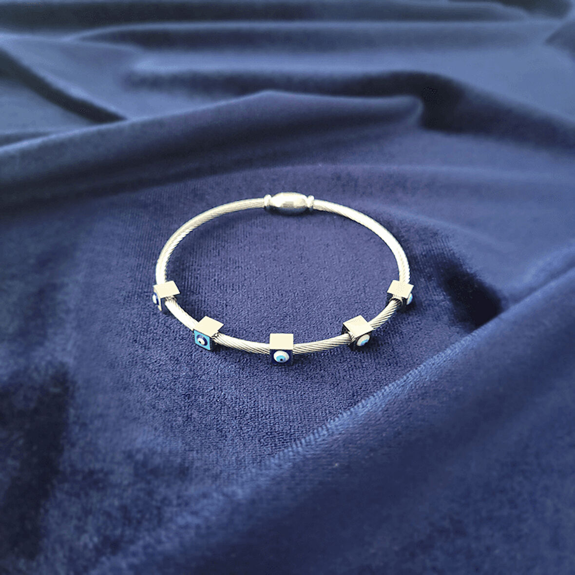 Nazarlıklı Çelik Bileklik Silver