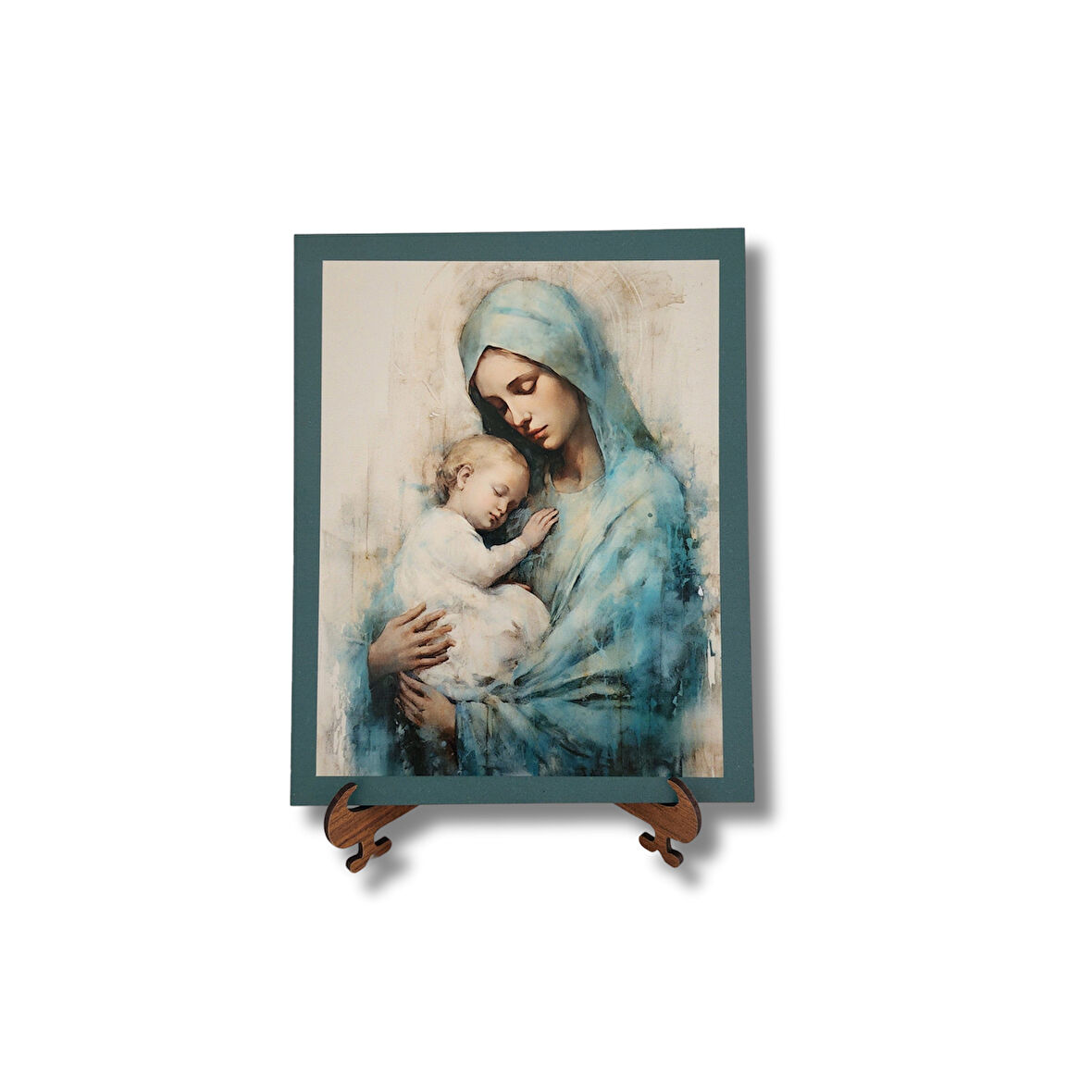 Meryem Ana ve Bebek İsa Ahşap Dekor