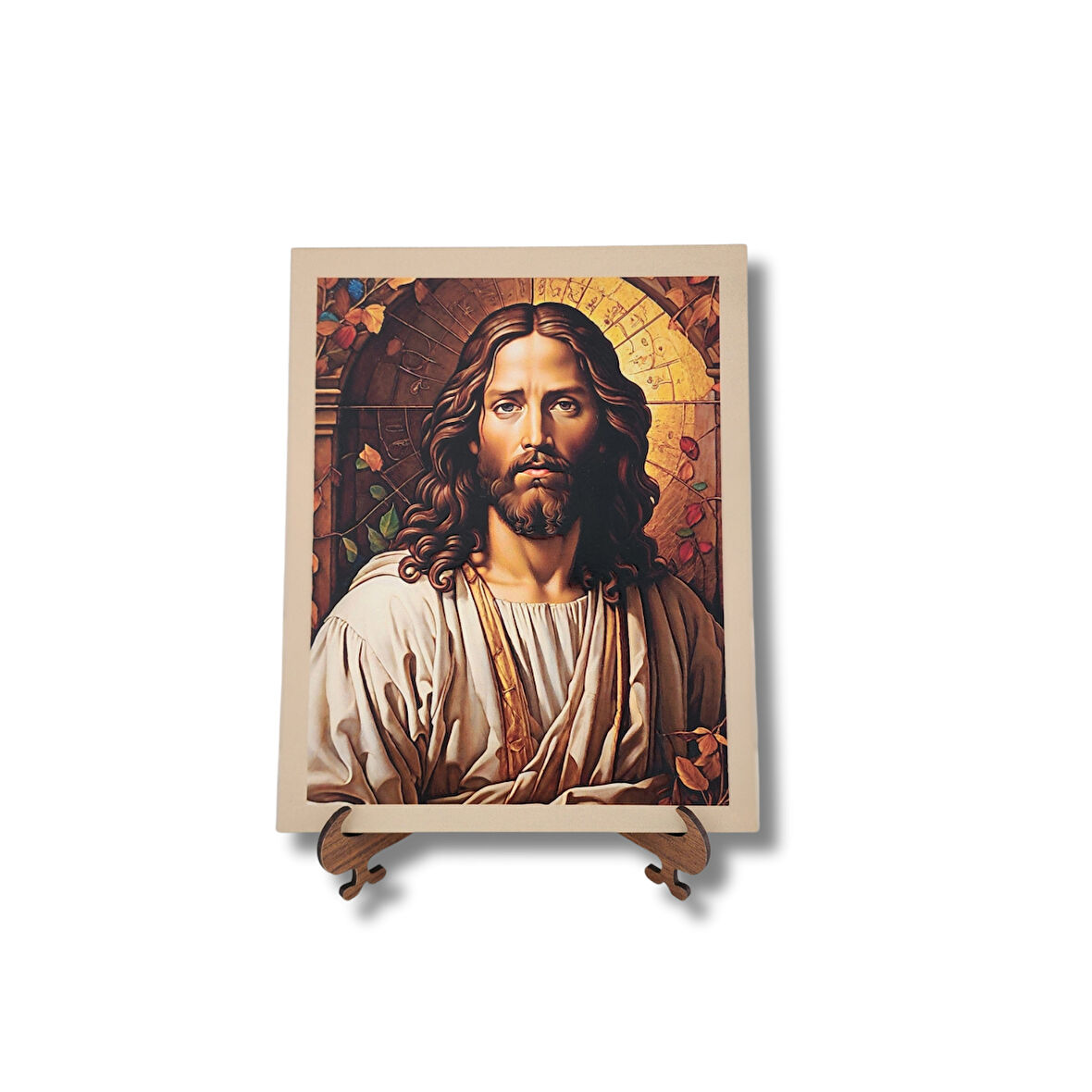İsa Portresi Ahşap Dekor
