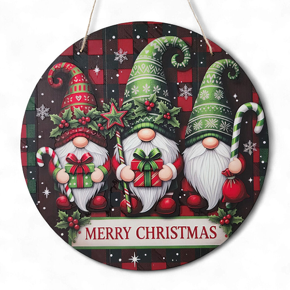 Yılbaşı Cüceleri Kapı ve Duvar Süsü Merry Christmas 2