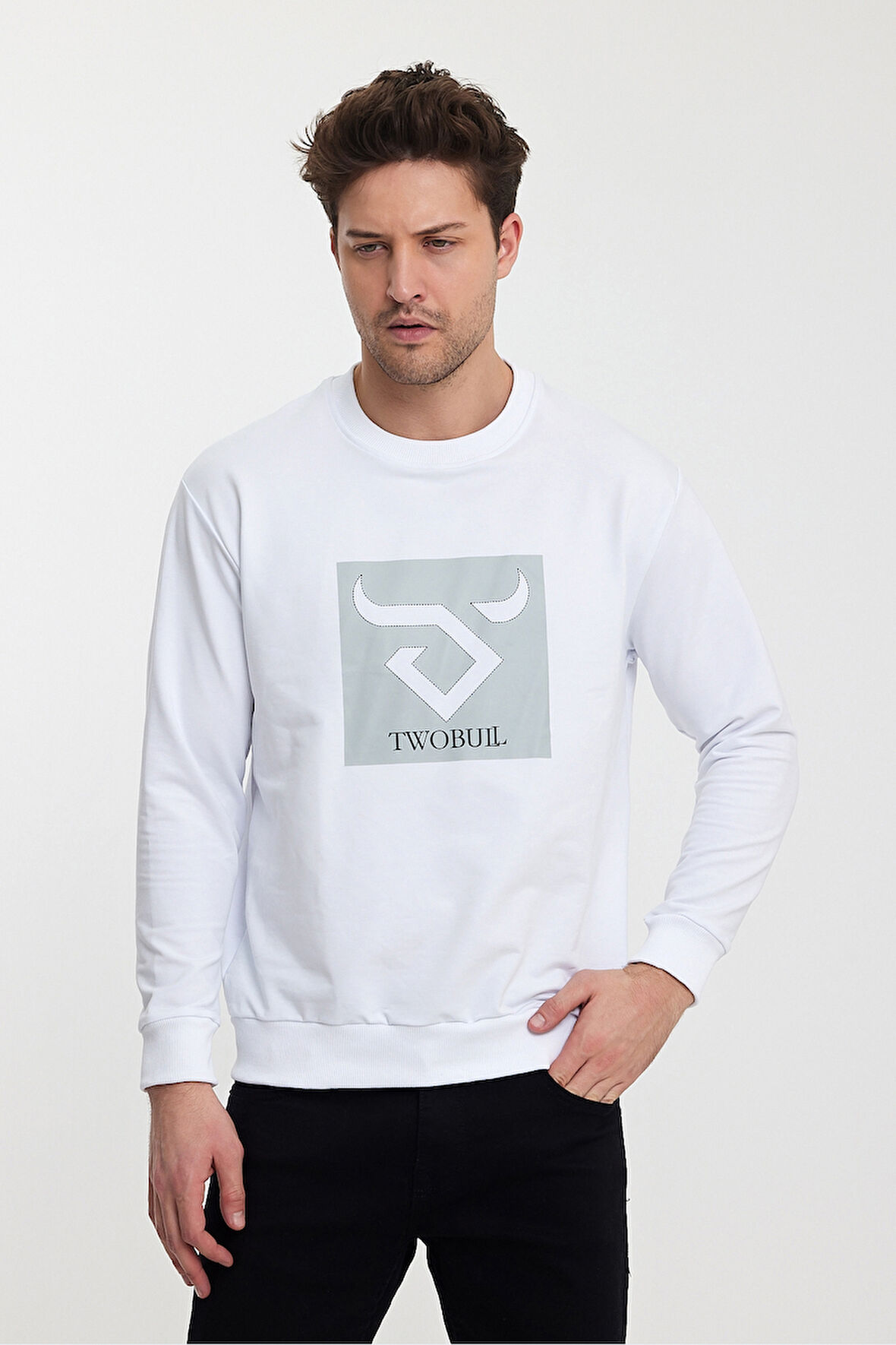 Twobull OSLO Erkek  Beyaz Sweatshirt