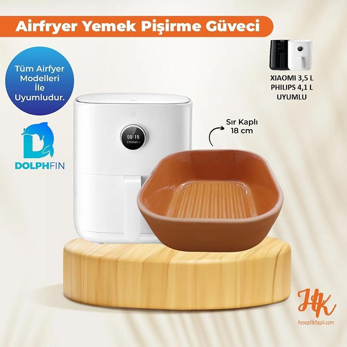 Airfryer Yemek Pişirme Güveci - Sır Kaplı 18 cm