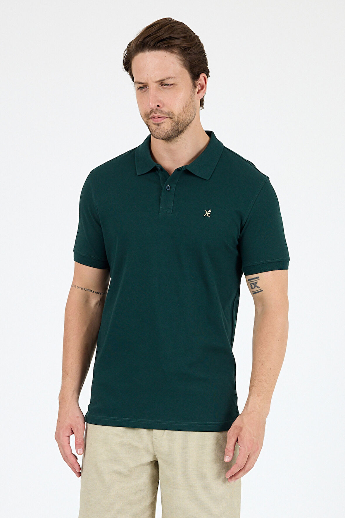 Regular Fit Pamuk Polo Yaka Kısa Kollu Pike Erkek Tişört 0002