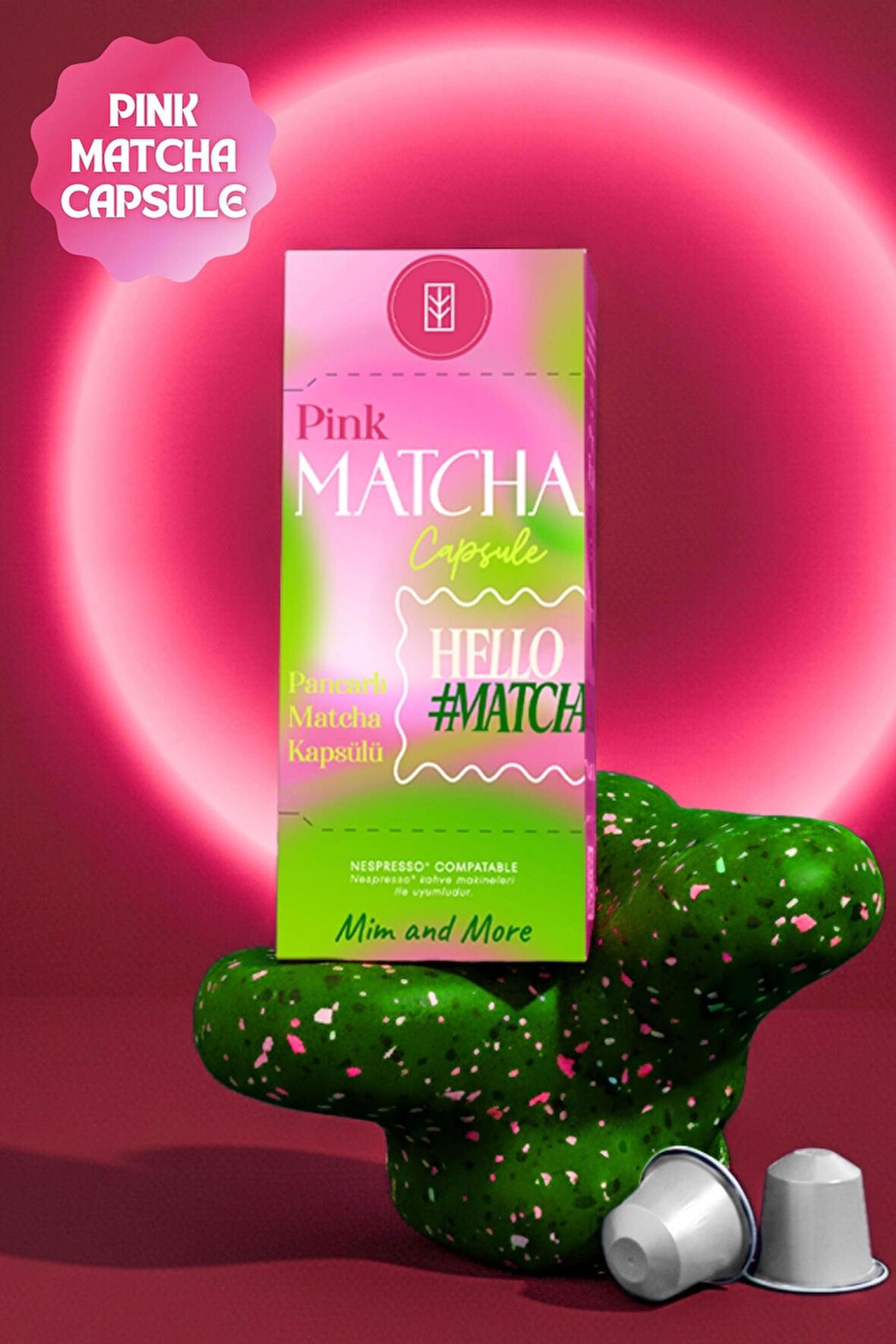 Pink Matcha Kapsül – Nespresso Uyumlu Pembe Superfood Matcha Tozu, 10'lu Paket