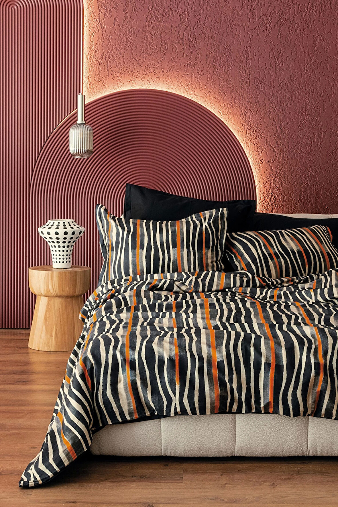 Zephra 210 TC (83 Tel) Dijital Pamuk Saten Nevresim Takımı Aile Seti