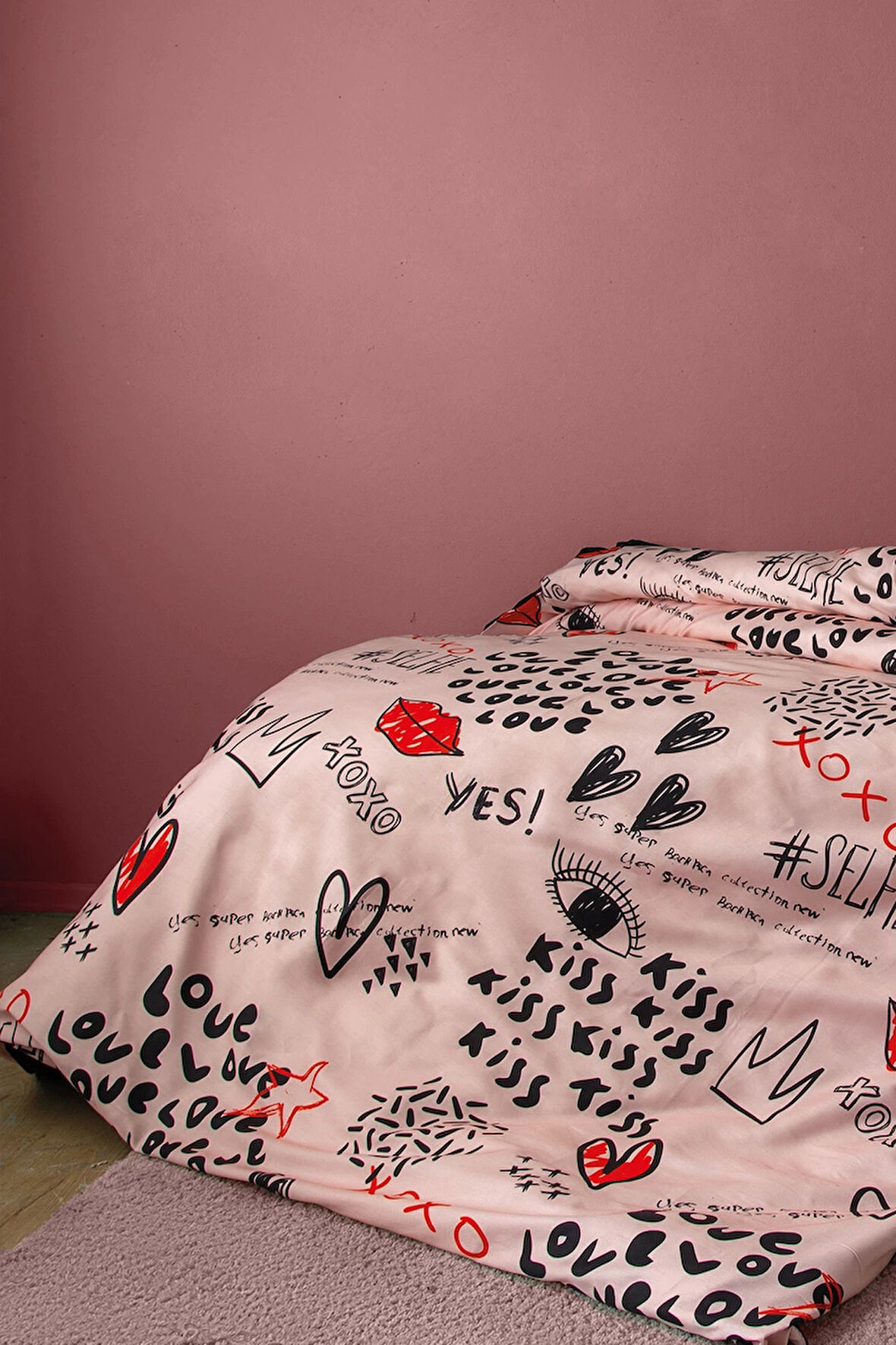 Xoxo 210 TC (83 Tel) Dijital Pamuk Saten Tek Kişilik Nevresim Takımı