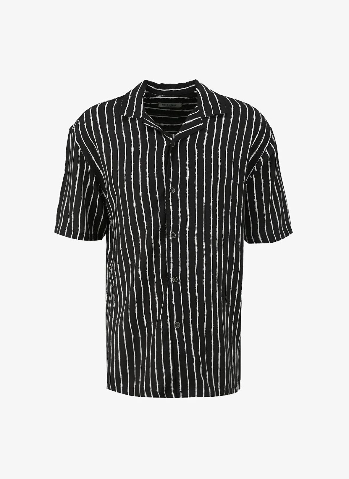 Gmg Fırenze Regular Fit Apaş Yaka Siyah Erkek Gömlek GU24MSS02207