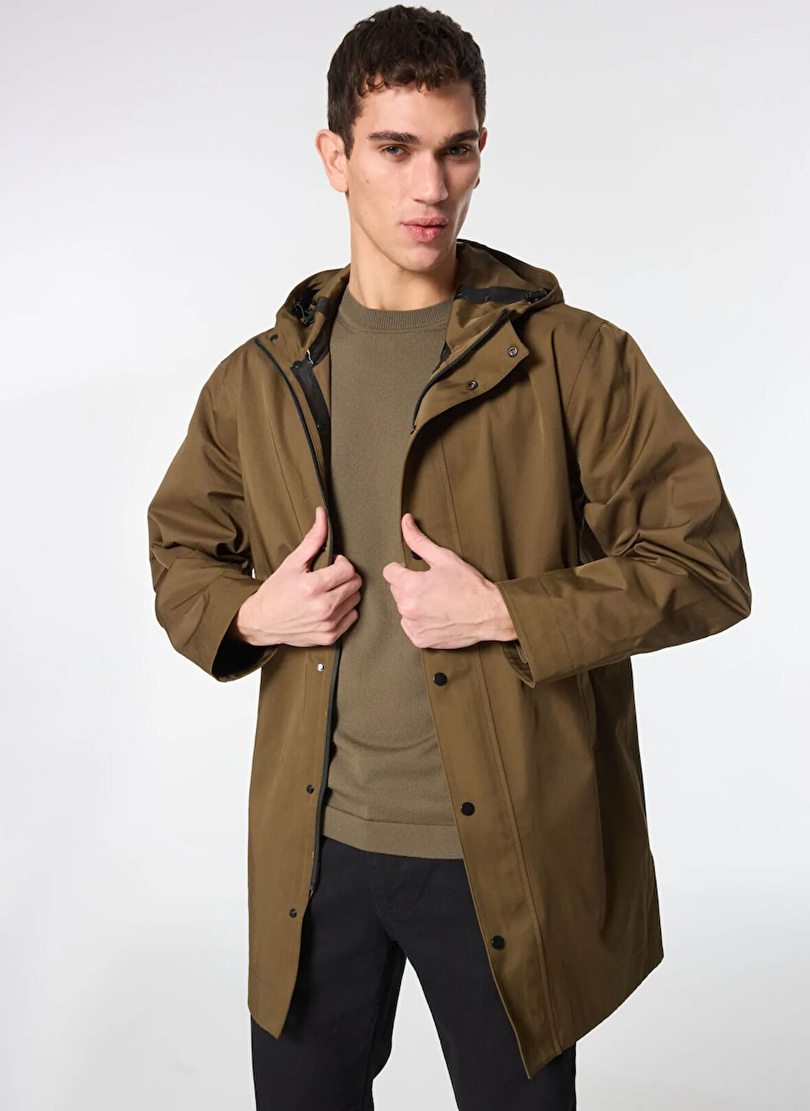 Gmg Fırenze Haki Erkek Pardösü GU24MFW06201