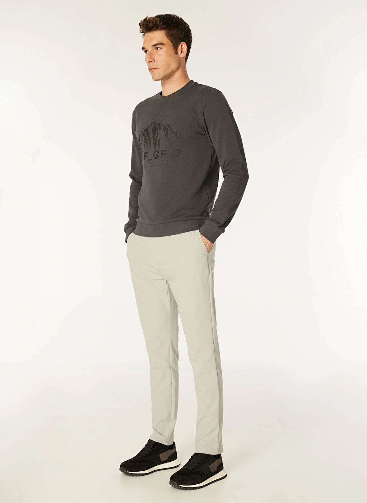 Gmg Fırenze Standart Bel Normal Paça Regular Fit Açık Gri Erkek Pantolon GU24MFW01023