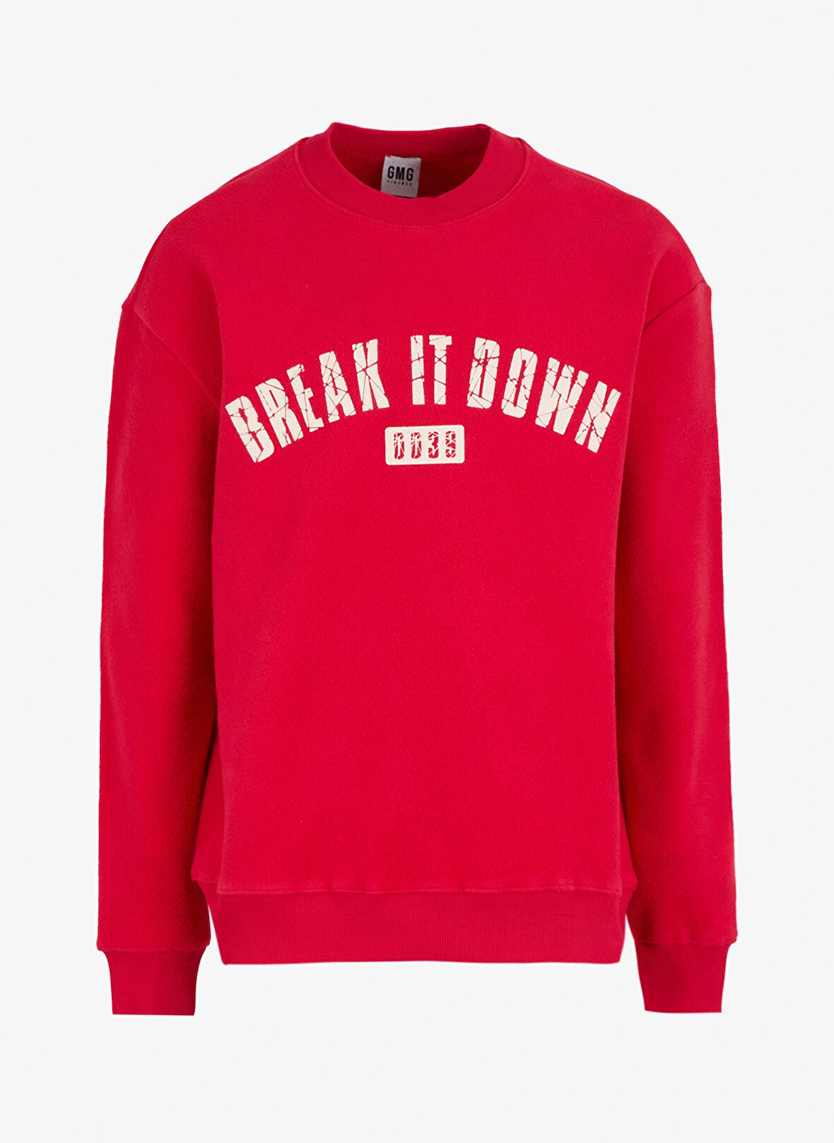 Gmg Fırenze Bisiklet Yaka Kırmızı Erkek Sweatshırt GU24MFW08024