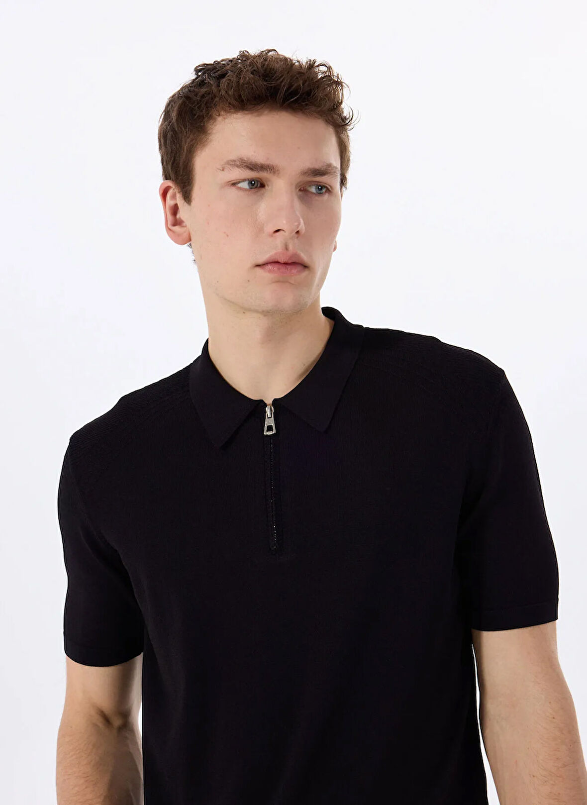 Gmg Fırenze Polo Yaka Slim Fit Siyah Erkek Kazak GU25MSS04016