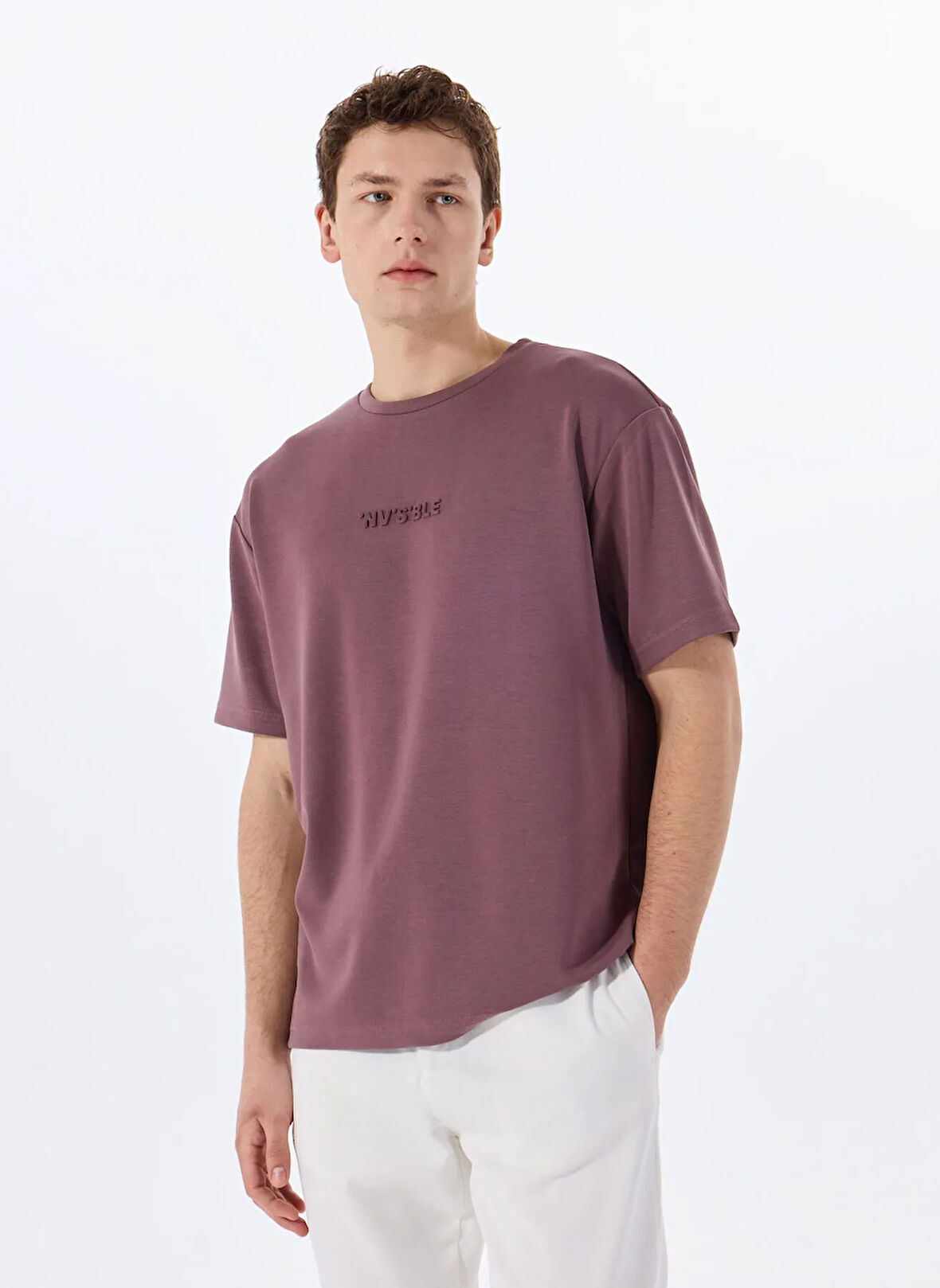 Gmg Fırenze Bisiklet Yaka Gül Kurusu Erkek T-Shirt GU25MSS03011