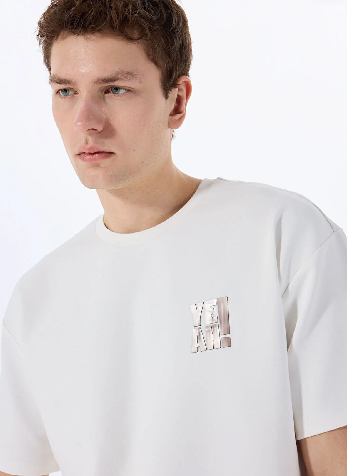 Gmg Fırenze Bisiklet Yaka Ekru Erkek T-Shirt GU25MSS03017