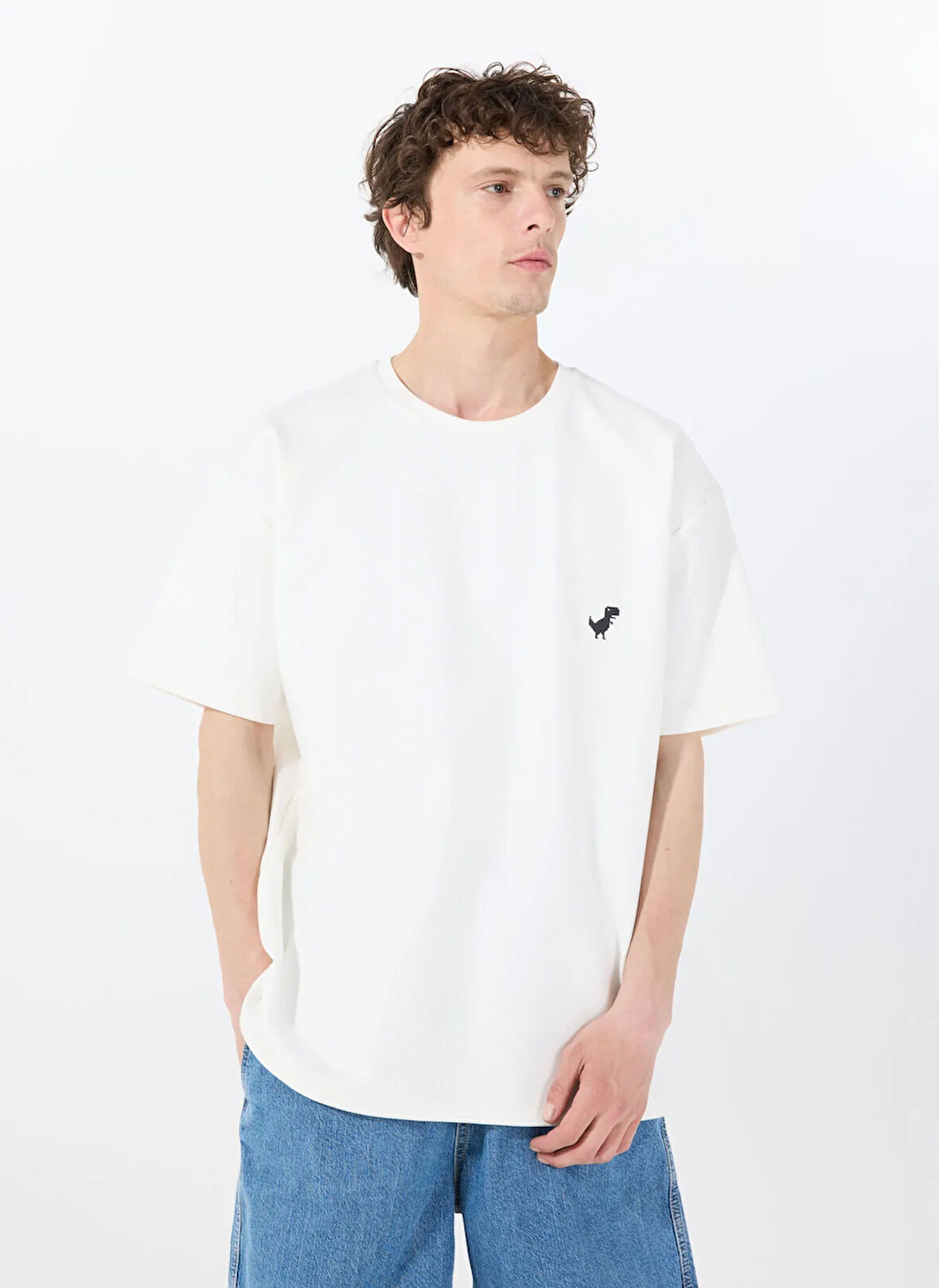 Gmg Fırenze Bisiklet Yaka Ekru Erkek T-Shirt GU25MSS03018