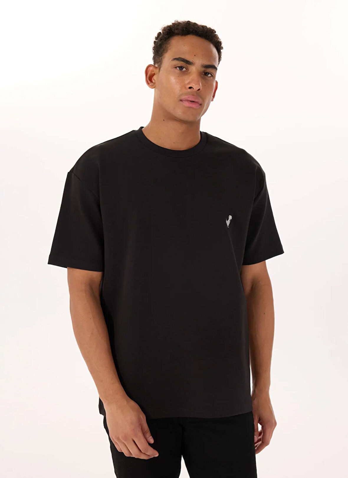 Gmg Fırenze Bisiklet Yaka Siyah Erkek T-Shirt GU25MSS03018