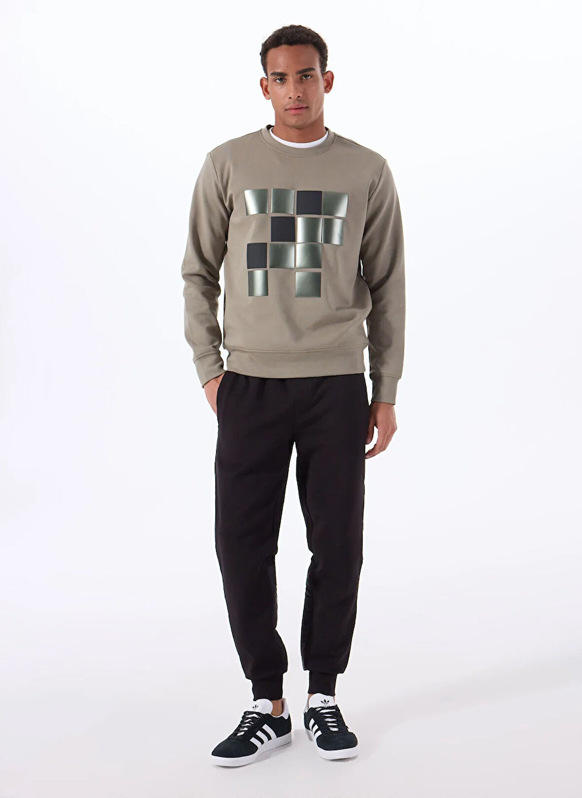 Gmg Fırenze Normal Bel Slim Fit Siyah Erkek Eşofman Altı GU25MSS14001