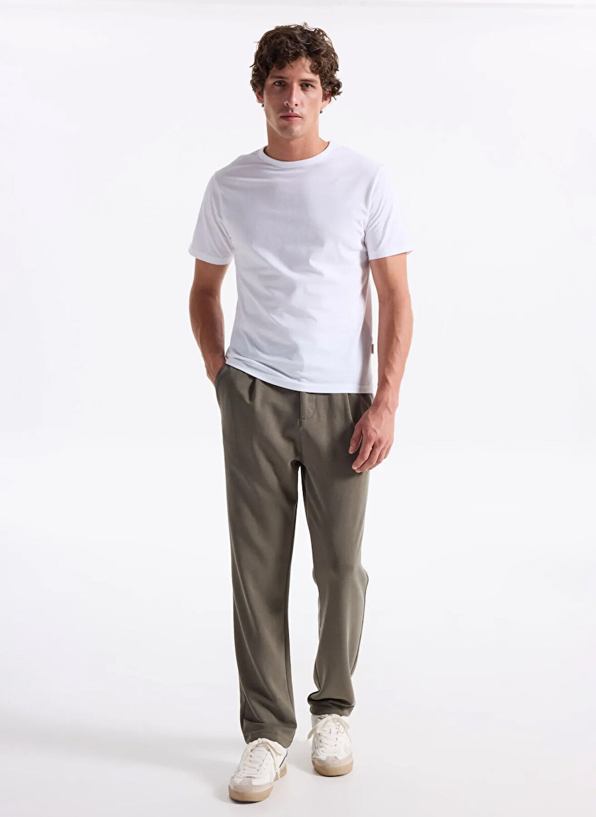 Gmg Fırenze Lastikli Bel Normal Paça Jogger Haki Erkek Pantolon GU25MFW01046