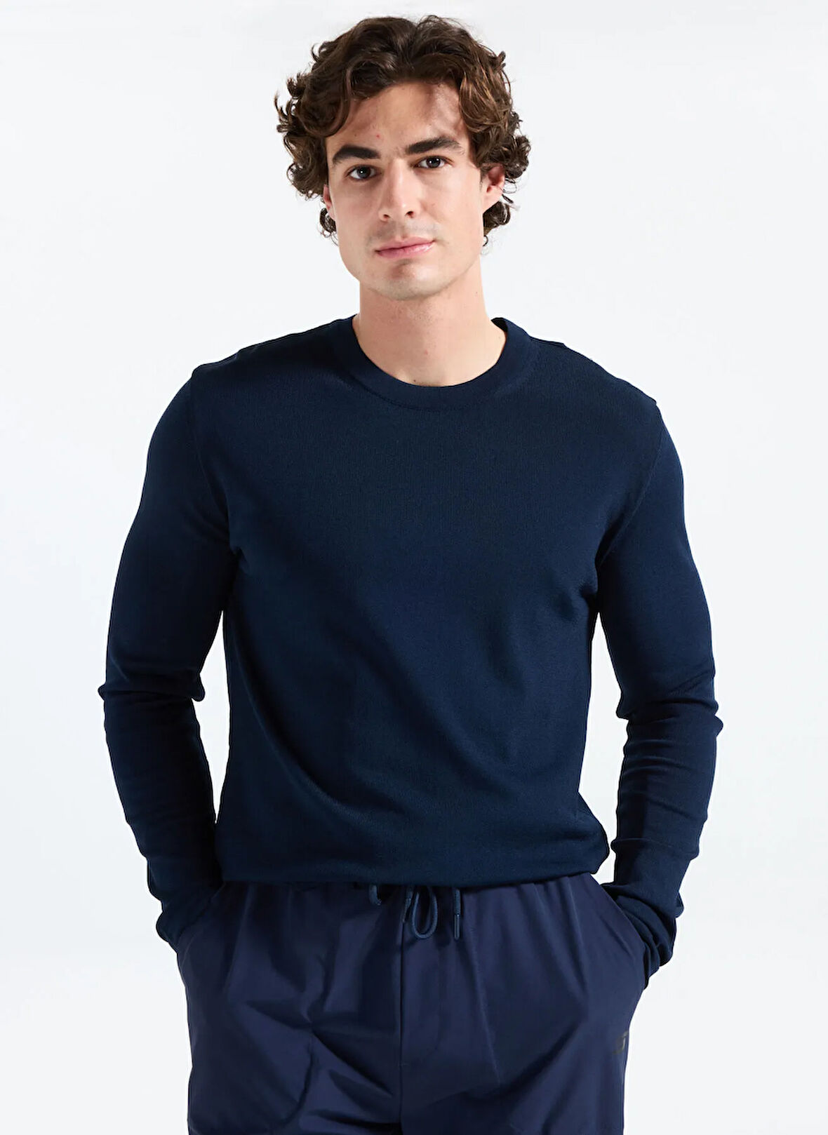 Gmg Fırenze Bisiklet Yaka Slim Fit Lacivert Erkek Kazak GU25MFW04030