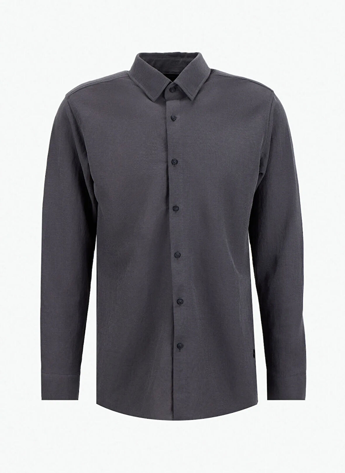 Gmg Fırenze Slim Fit Düğmeli Yaka Antrasit Erkek Gömlek GU25MFW02212