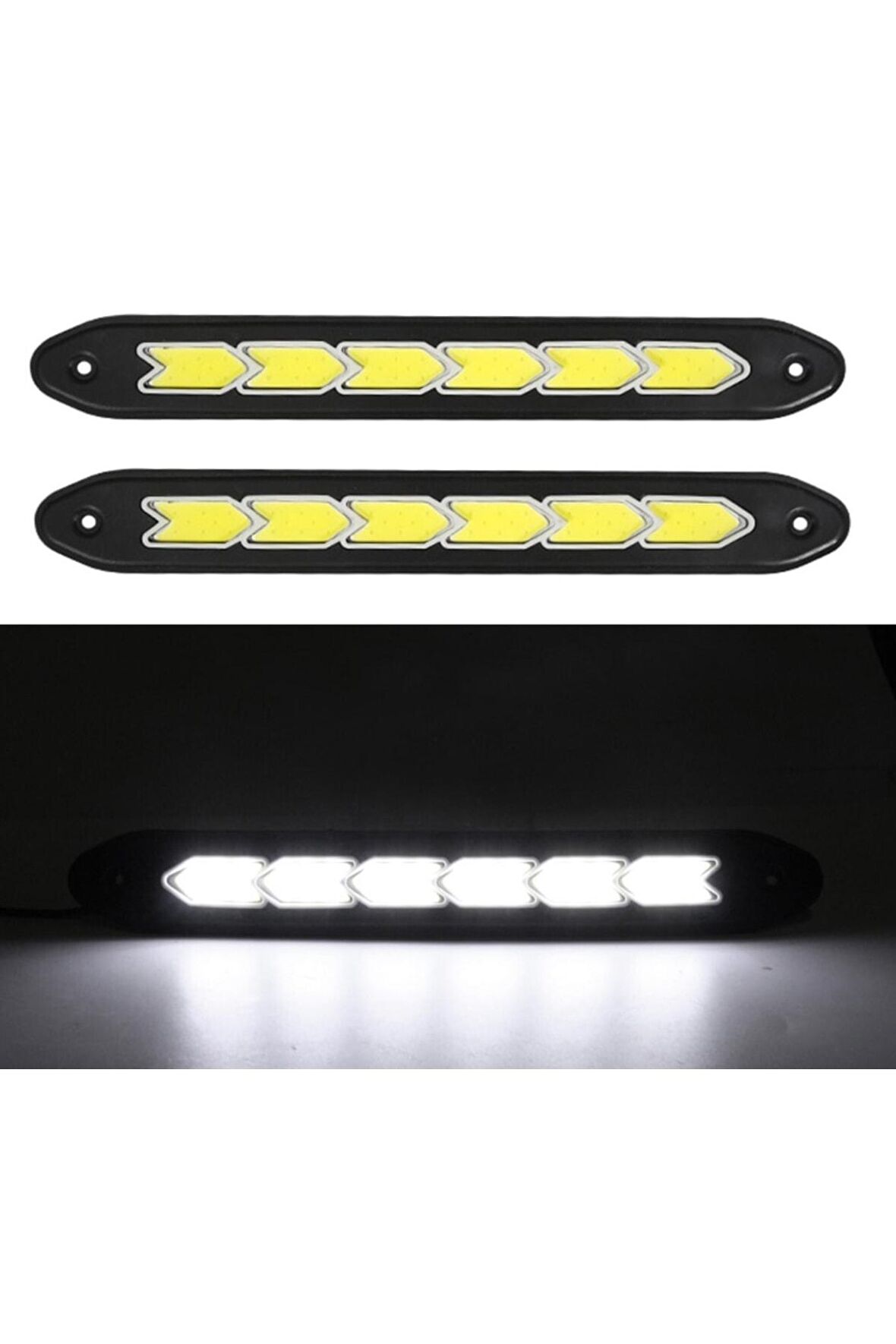 Ayarlanabilir Esnek 6 Cob Led Su Geçirmez Gündüz Ledi Beyaz Drl Farı Dc 12v