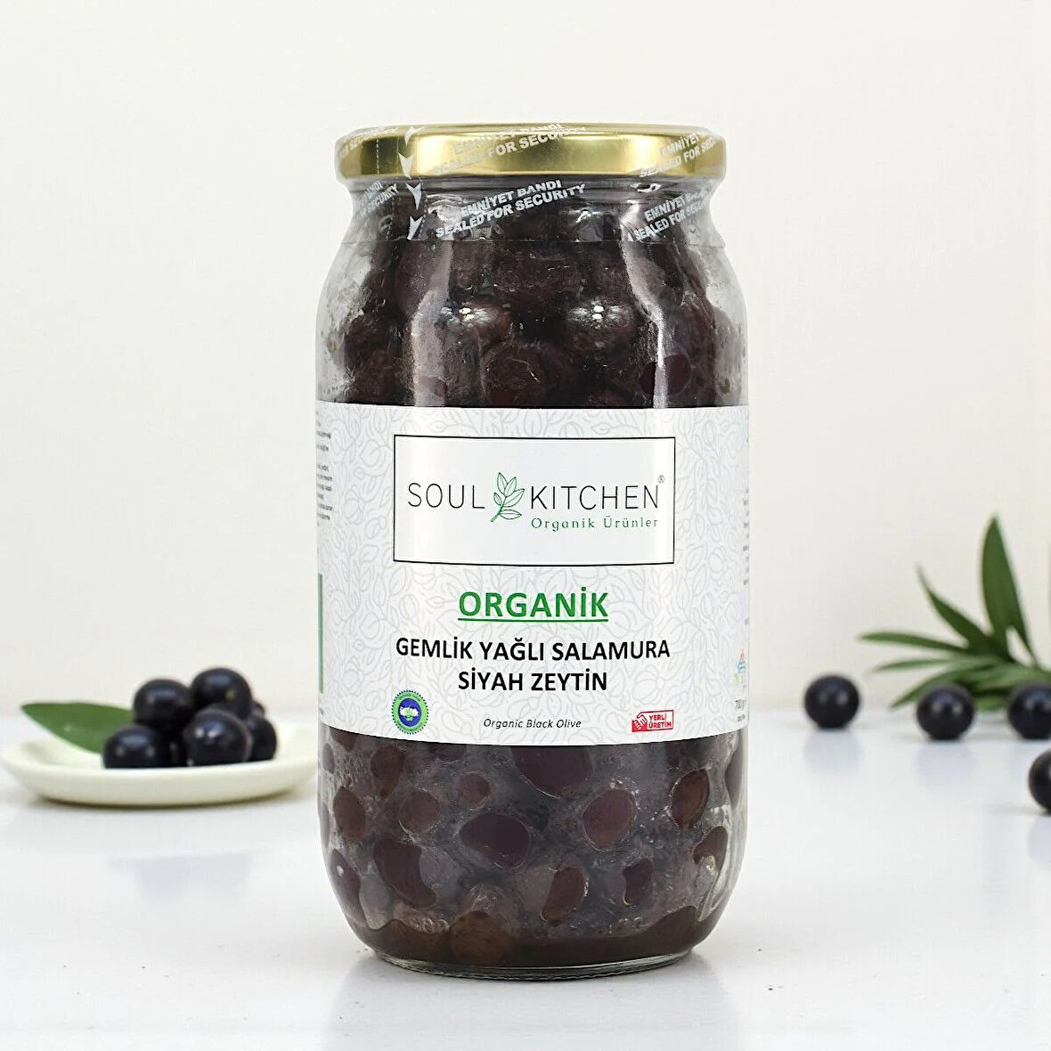 Organik Gemlik Yağlı Salamura Siyah Zeytin 700 g