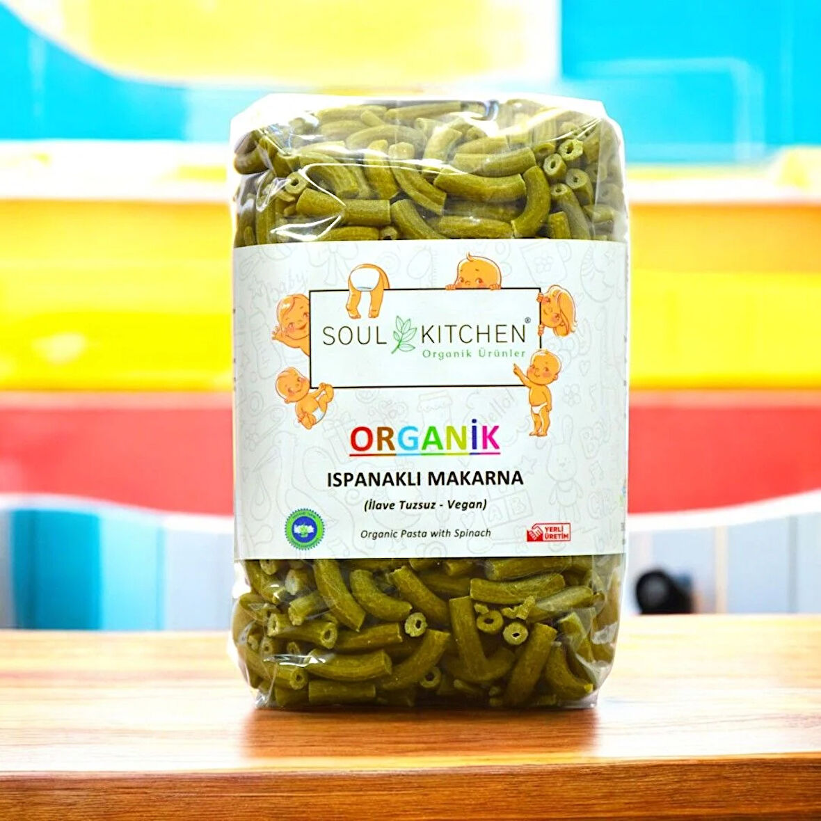 Organik Ispanaklı Makarna 330 g (İlave Tuzsuz) (Vegan)