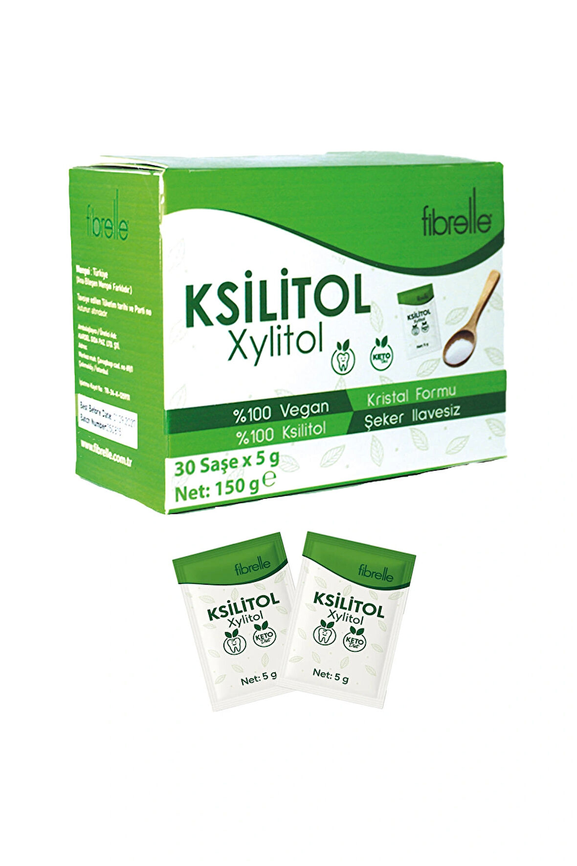 Fibrelle Ksilitol ( Xylitol )  Saşe  ( 1 Saşe = 5 g )