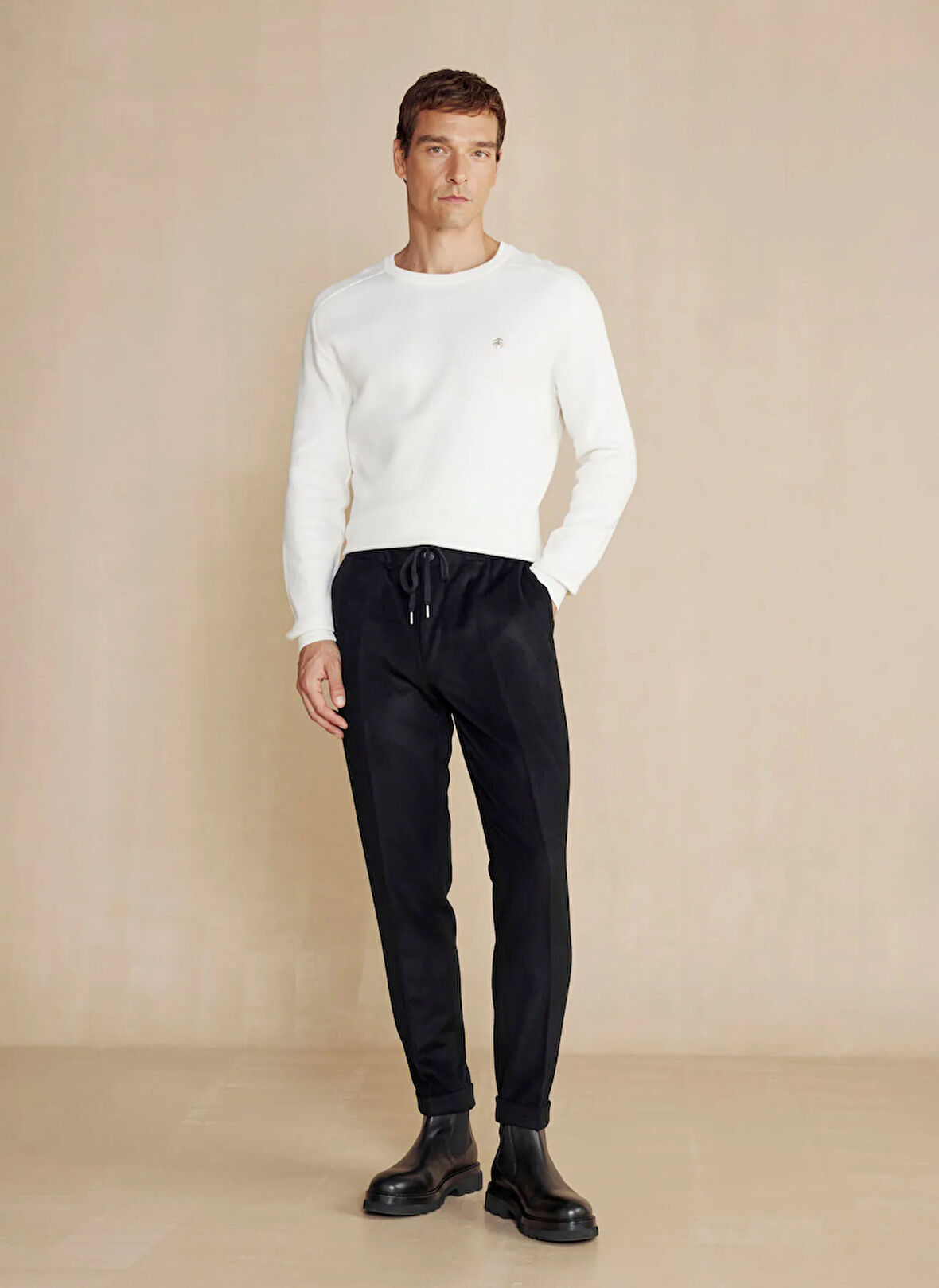 Brooks Brothers Normal Bel Duble Paça Standart Siyah Erkek Pantolon BBFW24MPT015