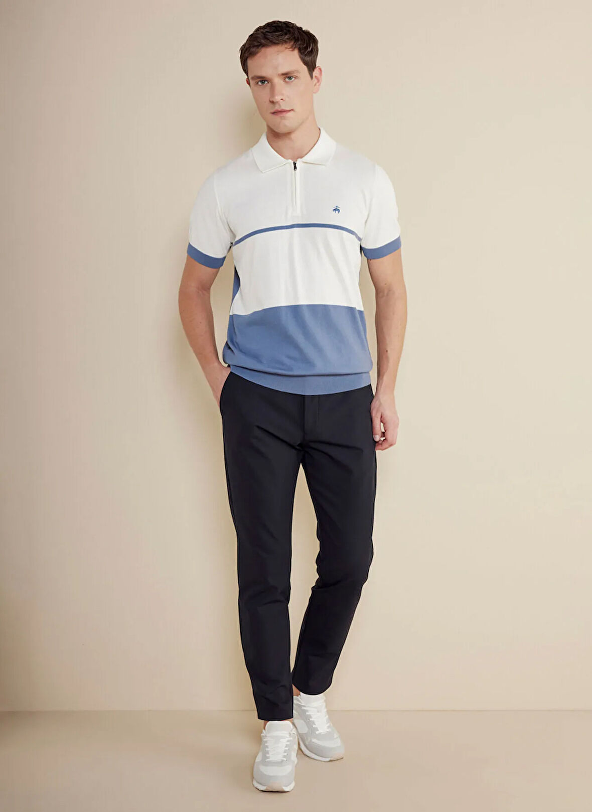 Brooks Brothers Normal Bel Normal Paça Standart Lacivert Erkek Pantolon BBFW24MPT017