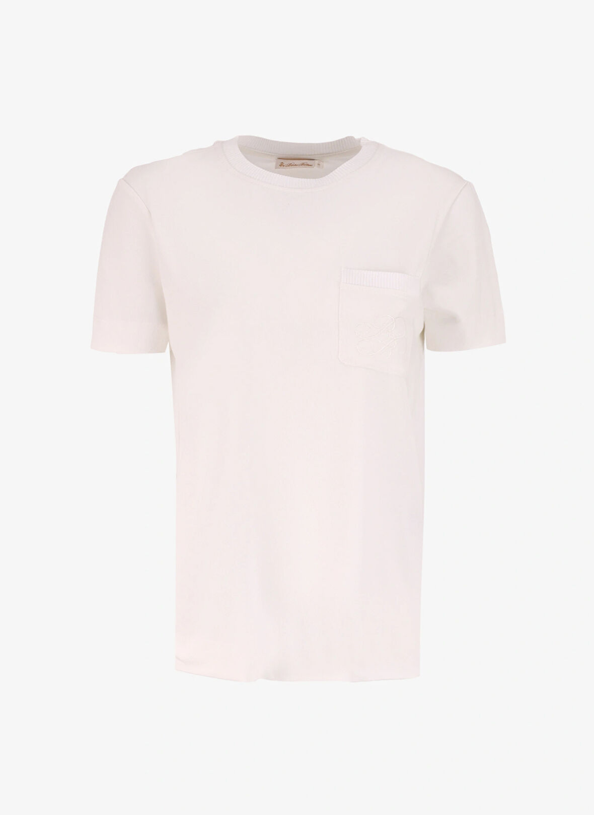 Brooks Brothers Bisiklet Yaka Ekru Kadın T-Shirt BBFW24FTS003