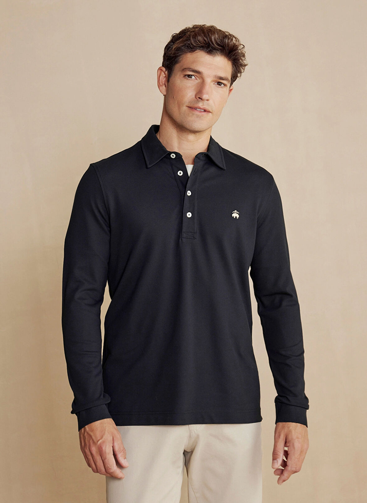 Brooks Brothers Siyah Erkek Polo T-Shirt BBFW24MTS001