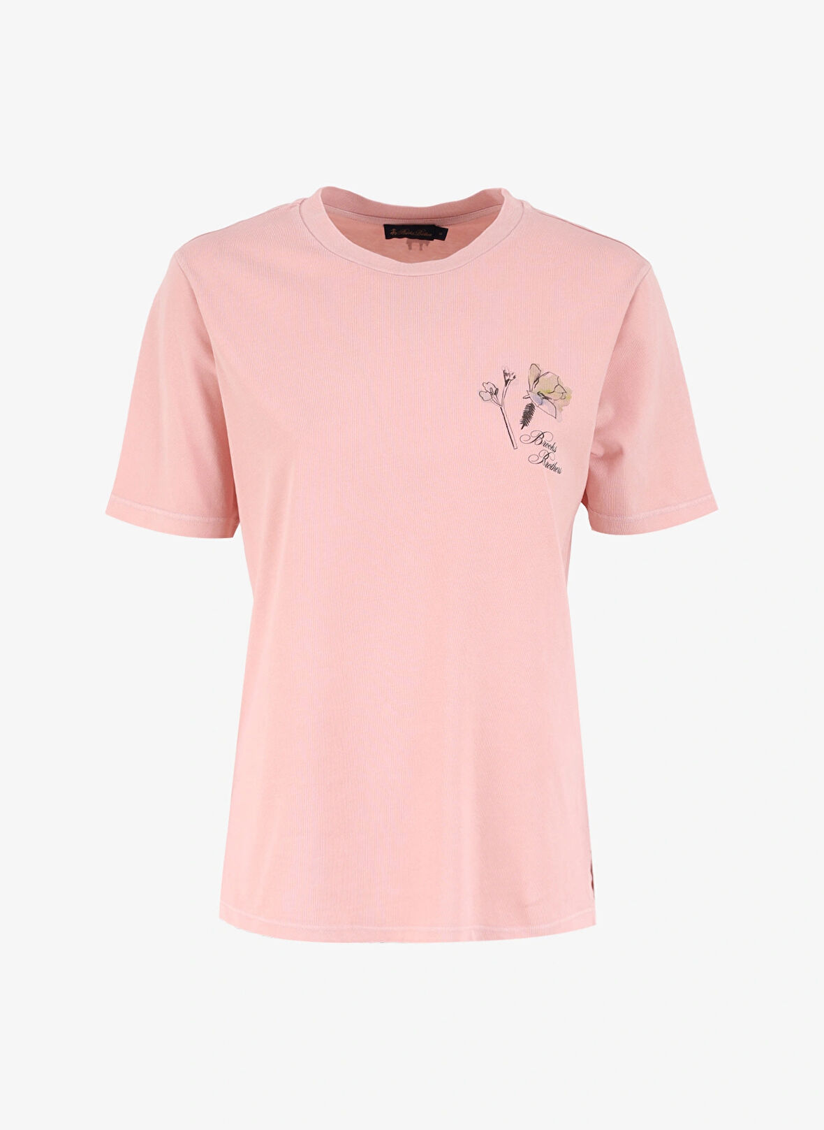 Brooks Brothers Bisiklet Yaka Pudra Kadın T-Shirt BBFW24FTS004