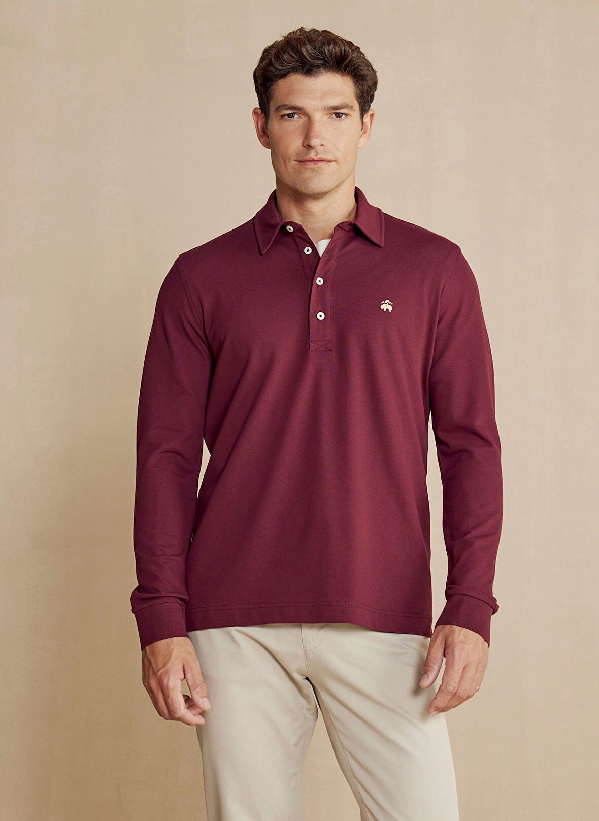 Brooks Brothers Bordo Erkek Polo T-Shirt BBFW24MTS001