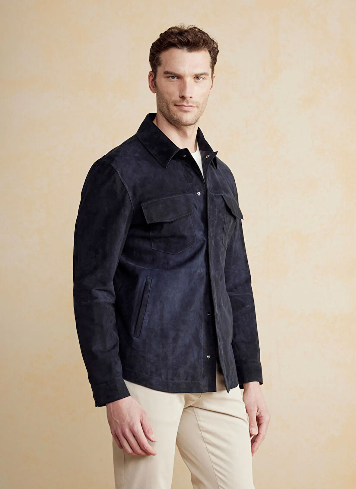 Brooks Brothers Lacivert Erkek Deri Ceket BBSS25MLS001