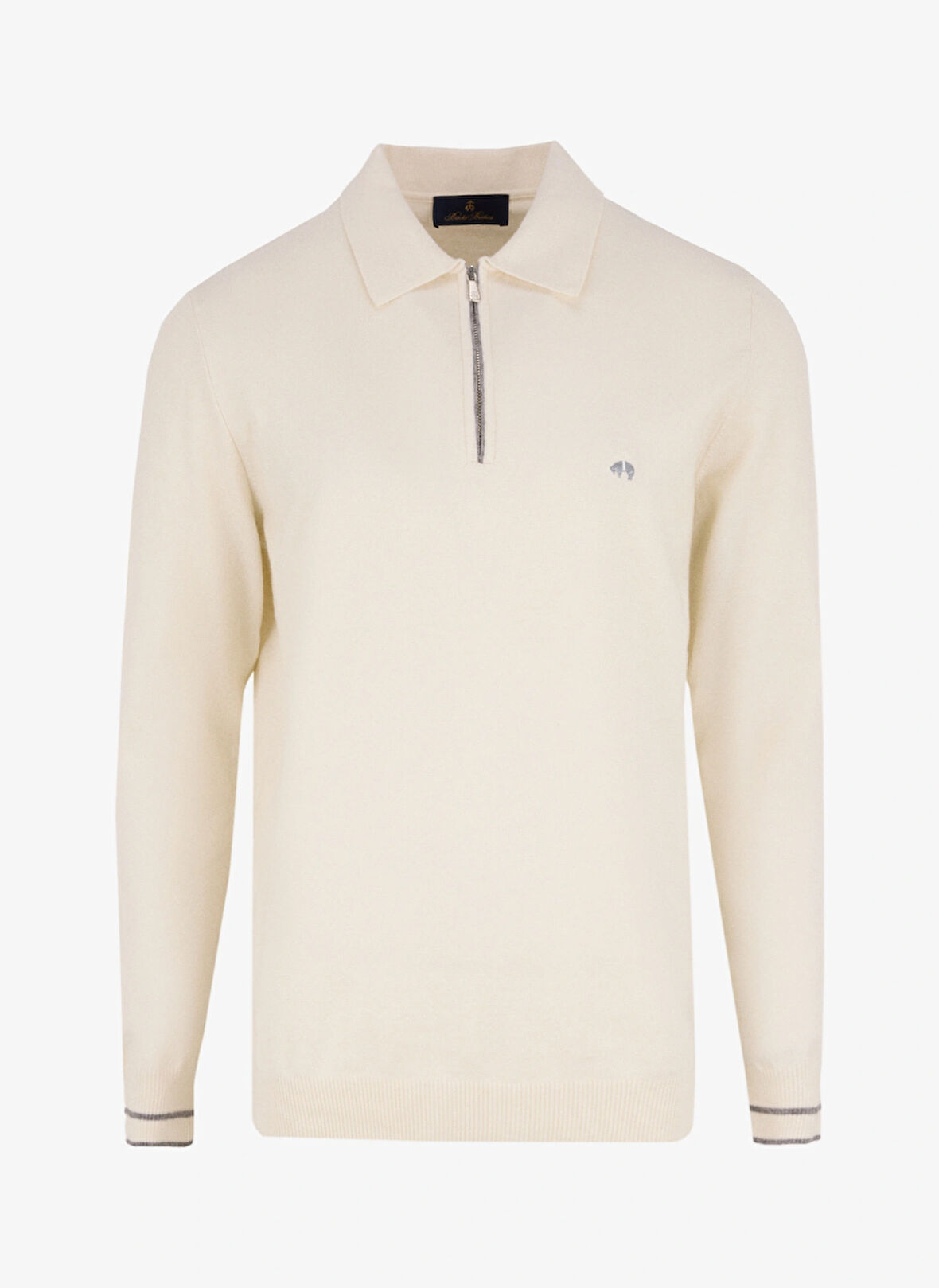 Brooks Brothers Polo Yaka Standart Ekru Erkek Kazak BBFW24MKL025