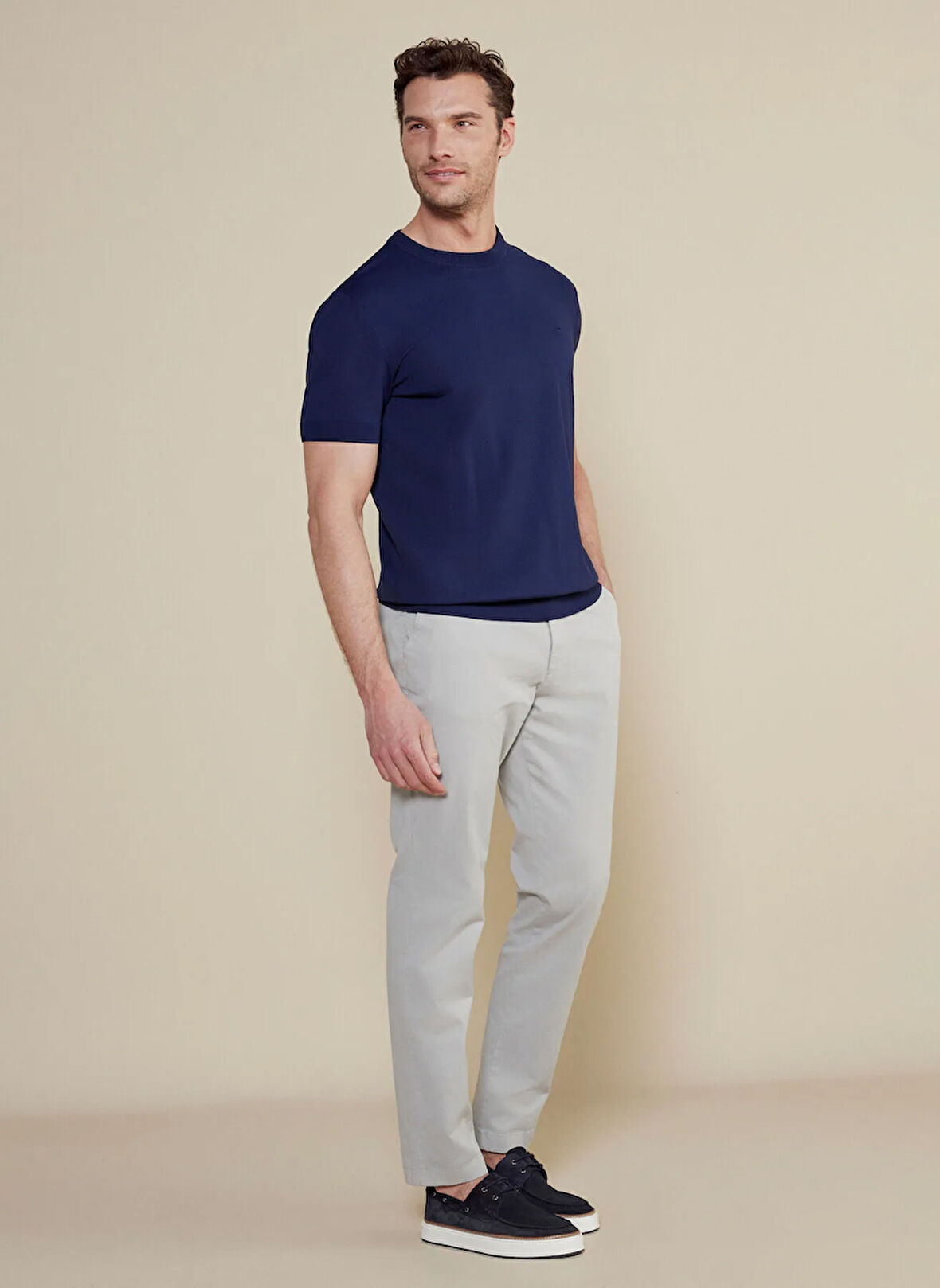 Brooks Brothers Normal Bel Düz Paça Standart Açık Gri Erkek Pantolon BBSS25MPT001