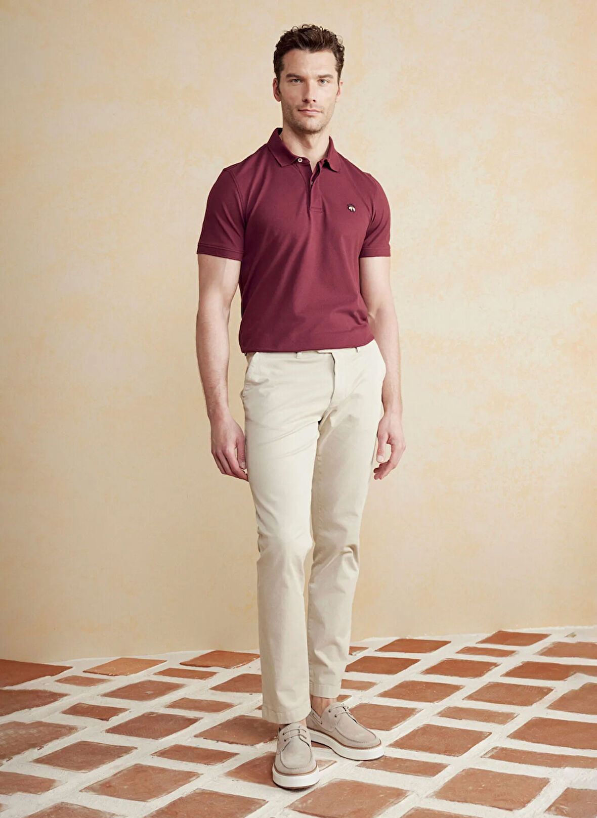 Brooks Brothers Normal Bel Düz Paça Standart Bej Erkek Pantolon BBSS25MPT001