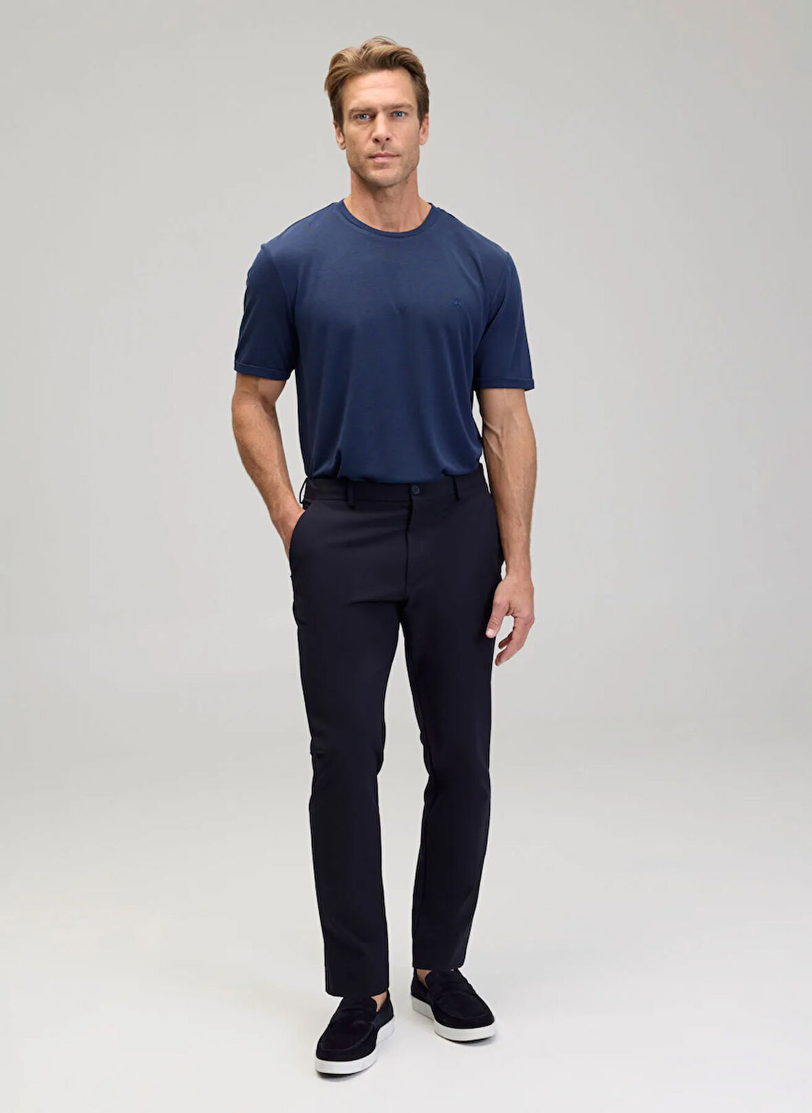 Brooks Brothers Normal Bel Düz Paça Standart Lacivert Erkek Pantolon BBSS25MPT020