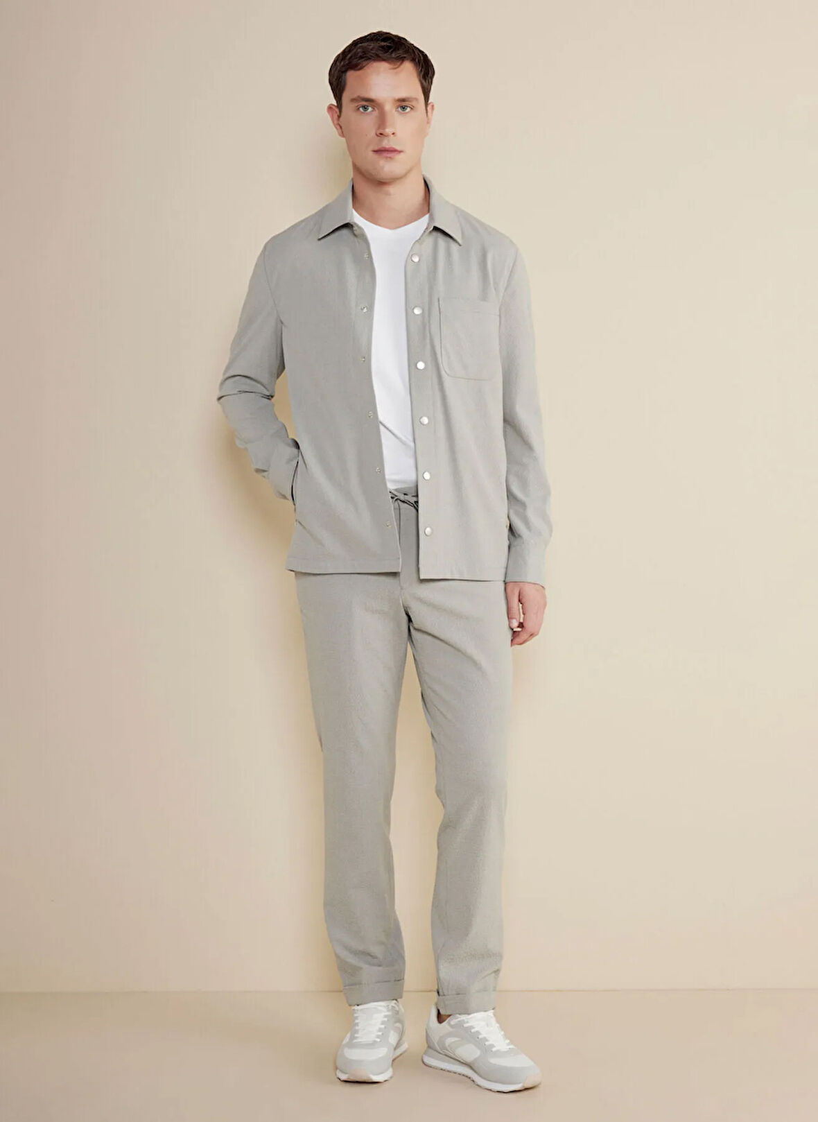 Brooks Brothers Normal Bel Düz Paça Standart Gri Erkek Pantolon BBSS25MPT003