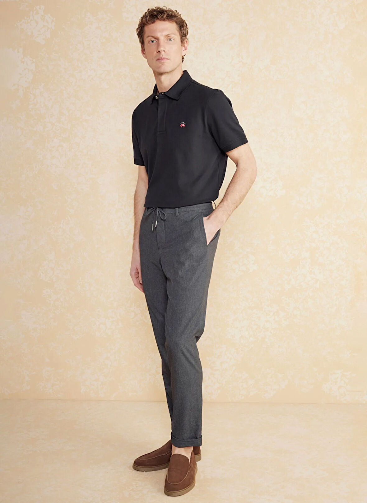Brooks Brothers Normal Bel Düz Paça Standart Antrasit Erkek Pantolon BBSS25MPT003
