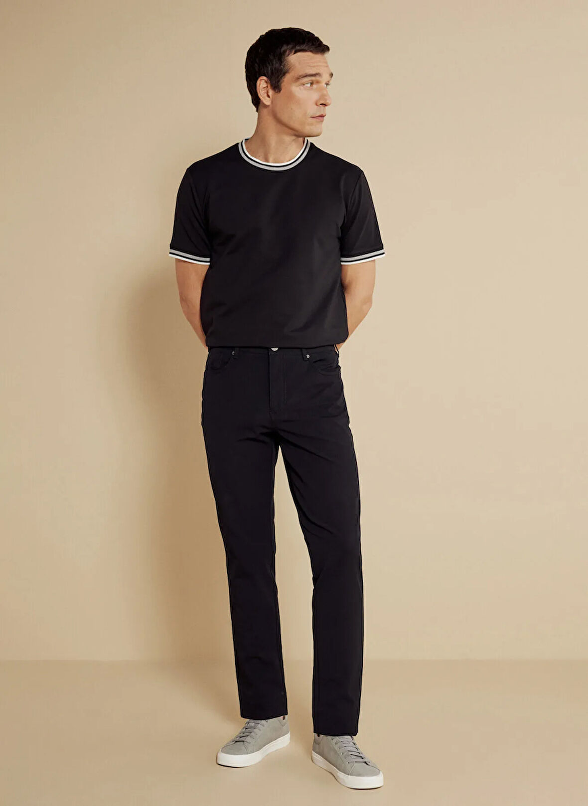 Brooks Brothers Normal Bel Düz Paça Standart Siyah Erkek Pantolon BBSS25MPT007