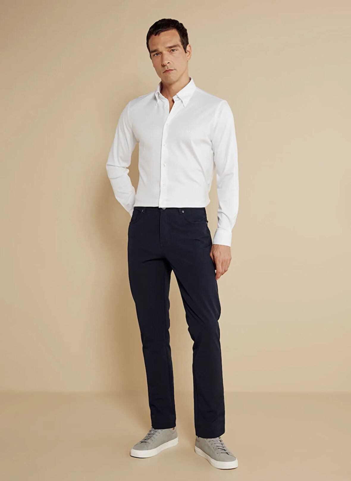 Brooks Brothers Normal Bel Düz Paça Standart Lacivert Erkek Pantolon BBSS25MPT007