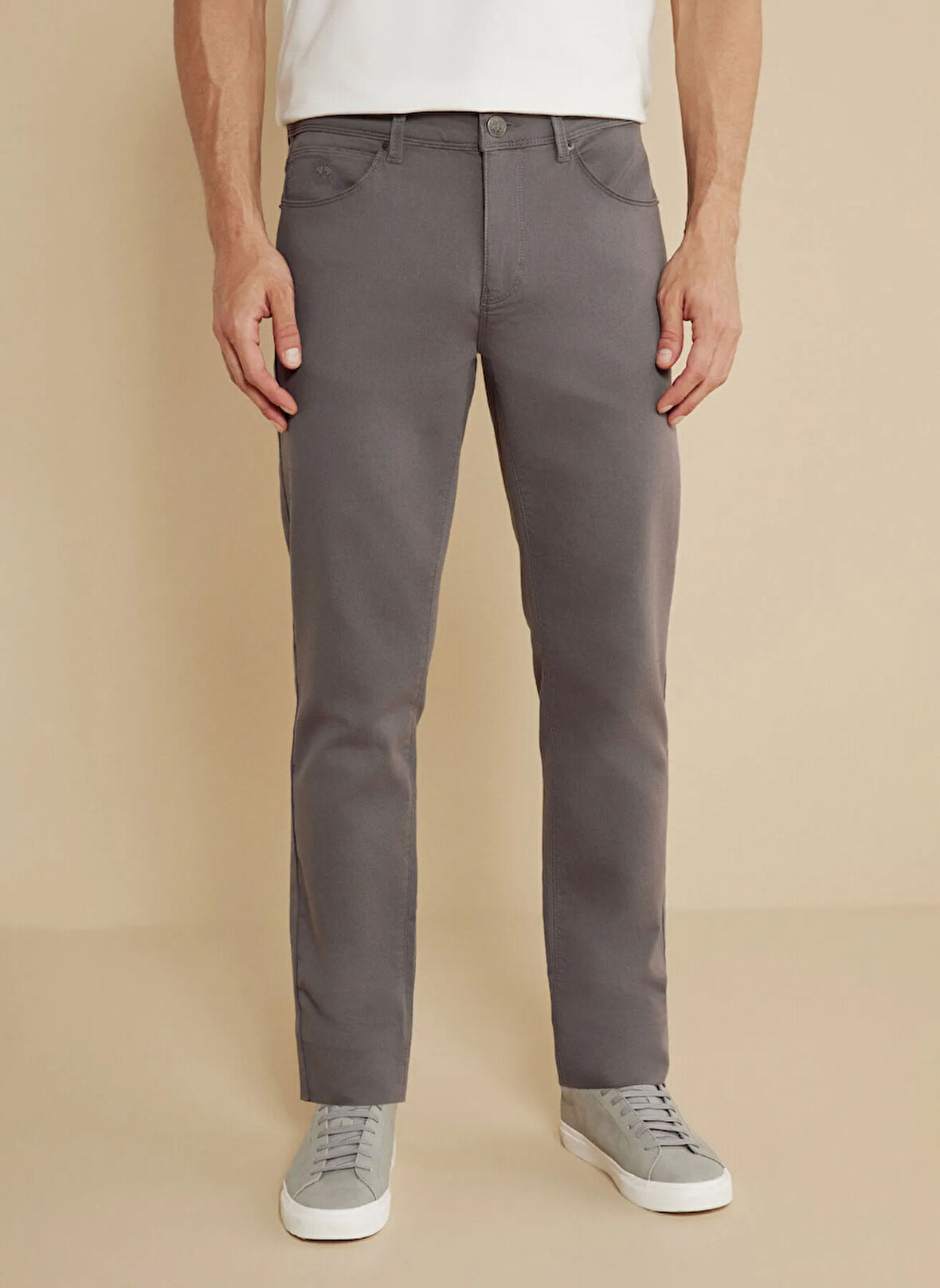 Gri Erkek Normal Bel Slim Fit Pantolon BBSS25MPT025