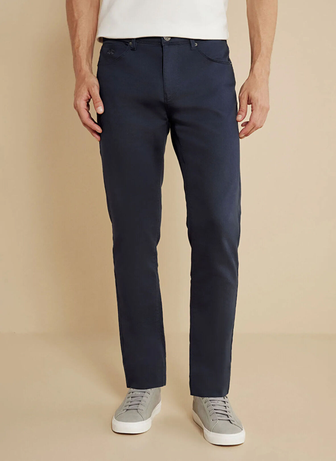 Brooks Brothers Normal Bel Düz Paça Slim Fit Lacivert Erkek Pantolon BBSS25MPT025