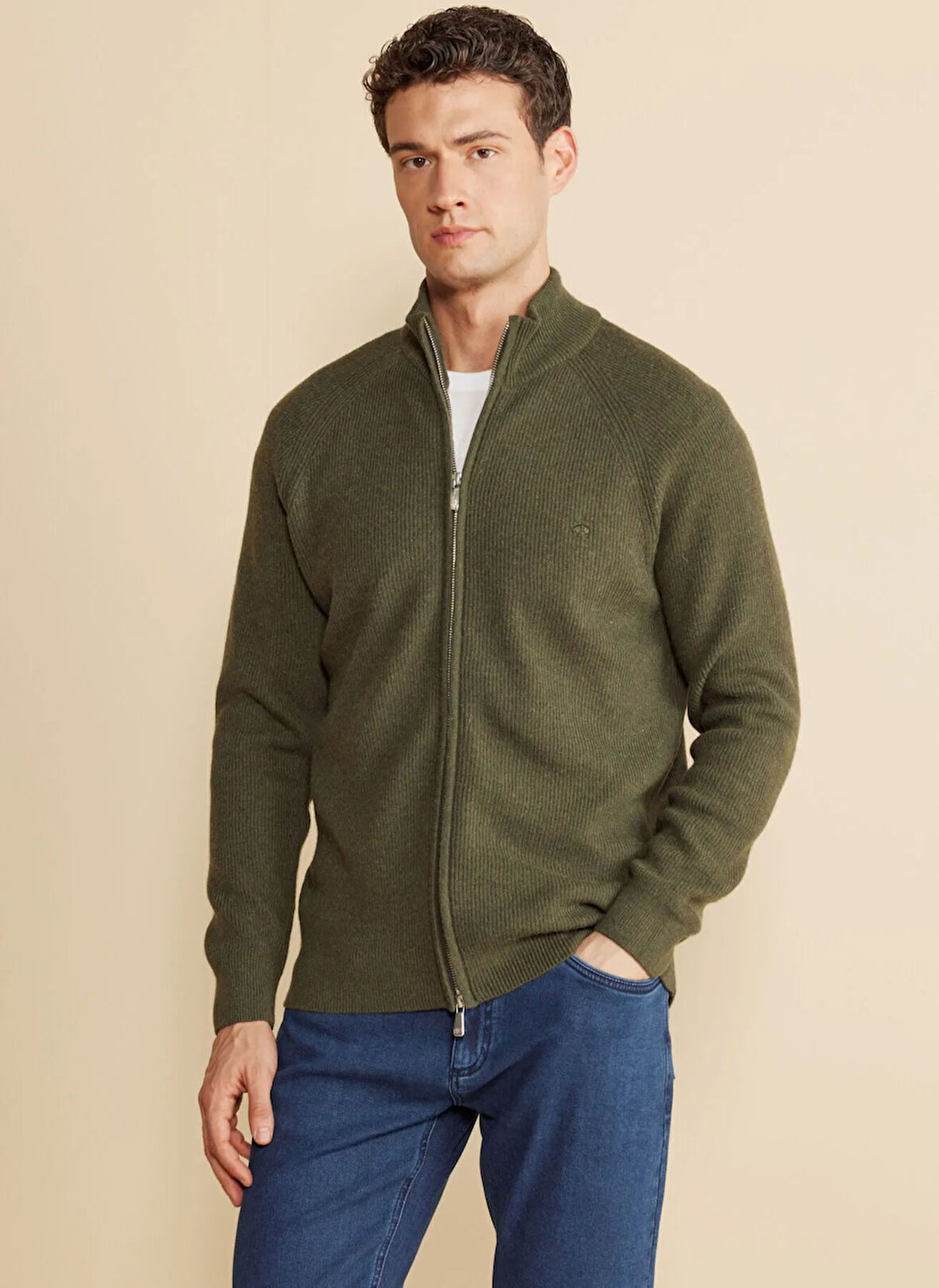 Brooks Brothers Haki Erkek Hırka BBFW25MKl036