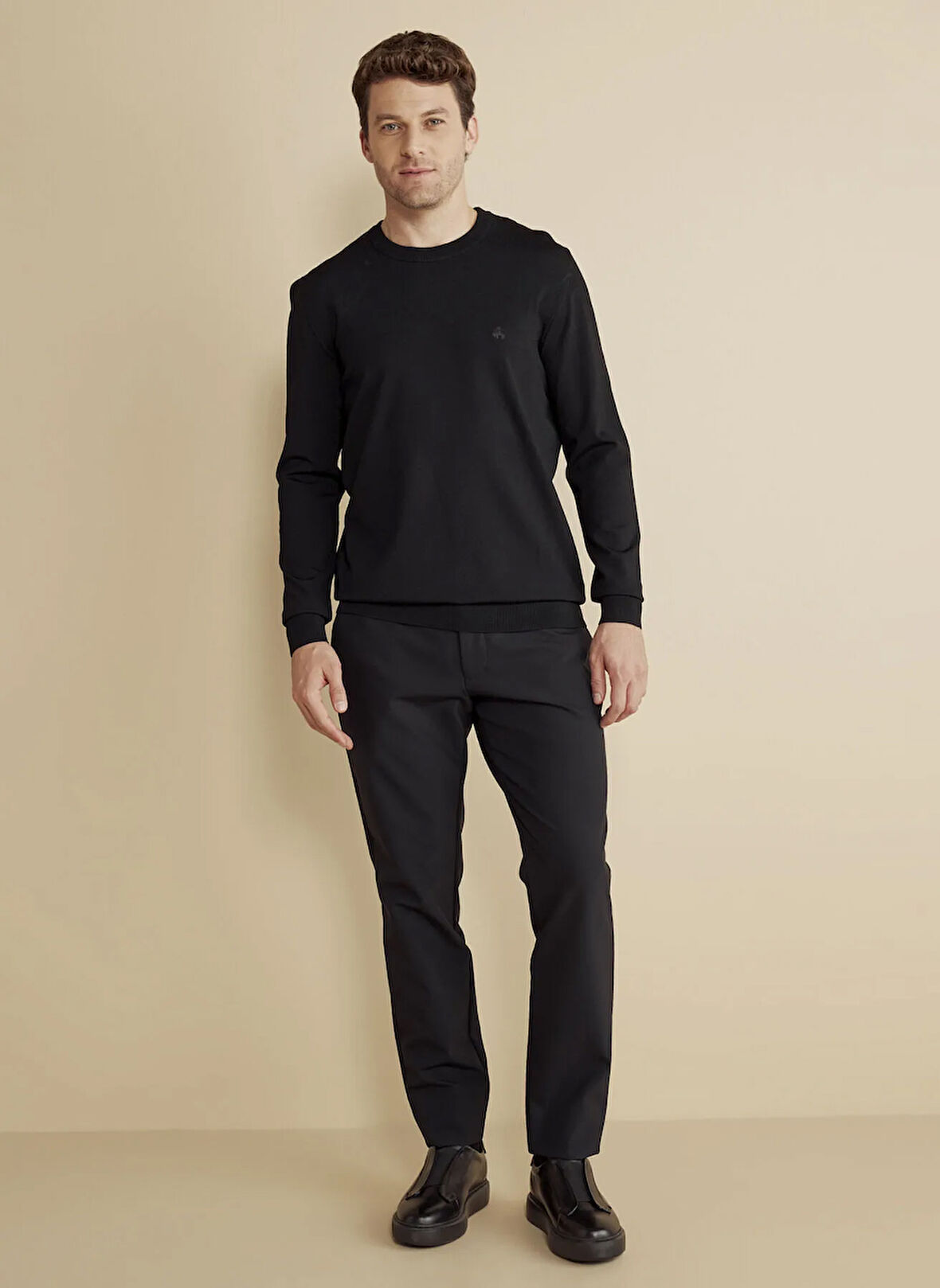 Brooks Brothers Normal Bel Düz Paça Standart Siyah Erkek Pantolon BBFW25MPT008