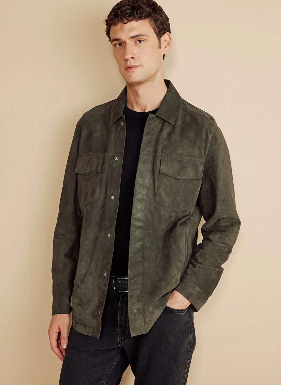 Brooks Brothers Standart Klasik Yaka Haki Erkek Gömlek BBFW25MLS001