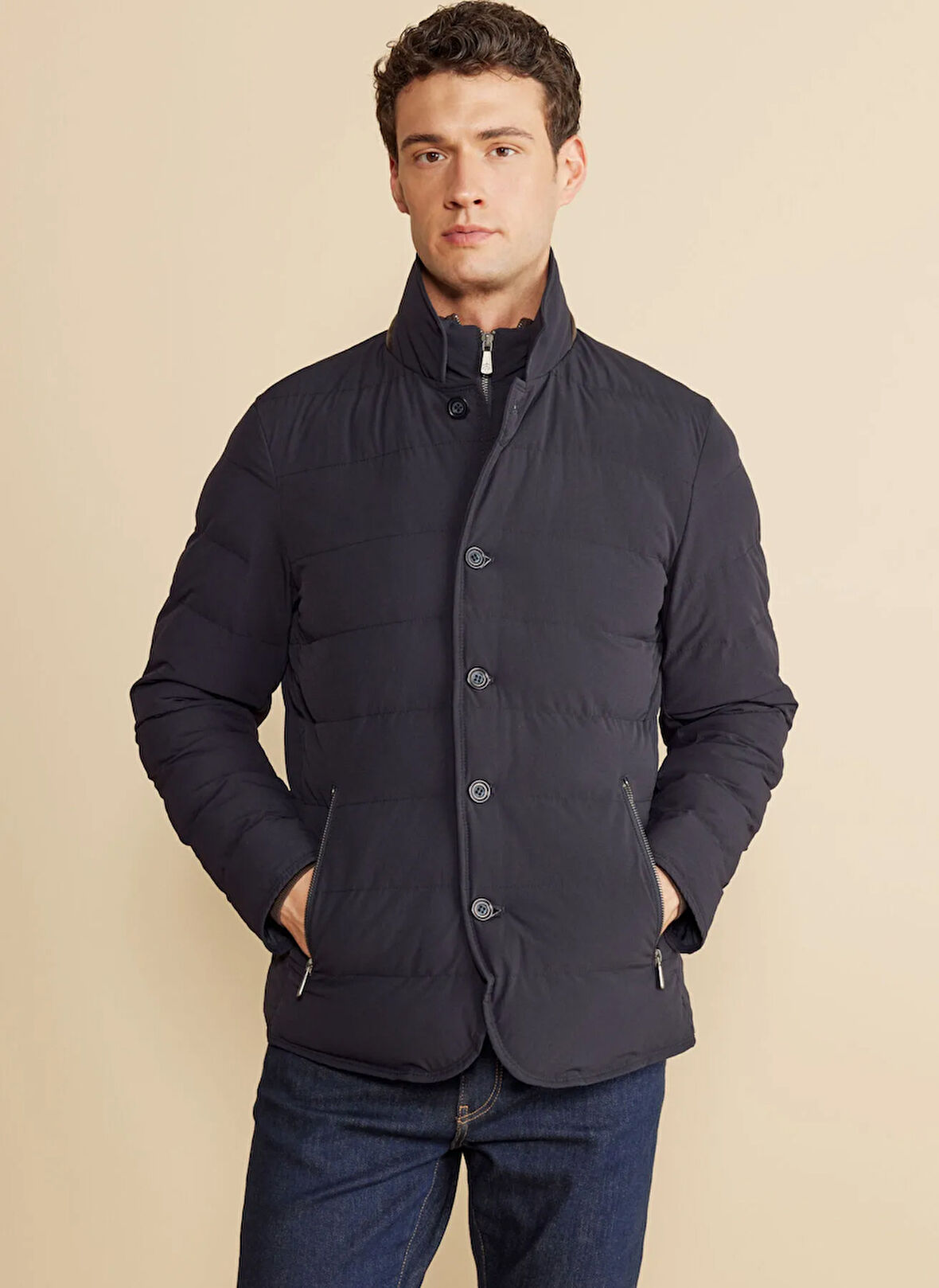 Brooks Brothers Lacivert Erkek Mont BBFW25MJC007